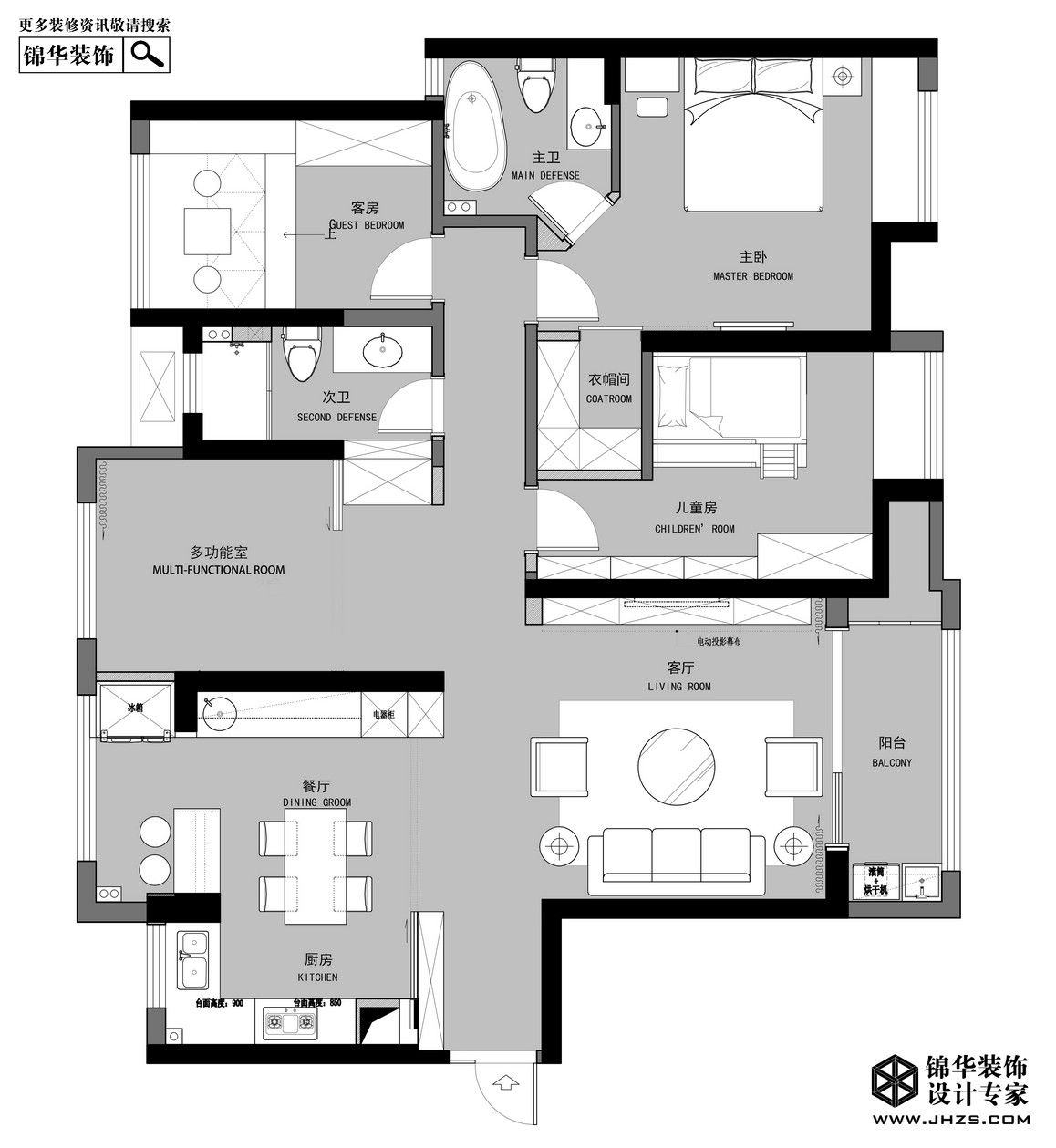北欧-御湖仕家-四室两厅-140㎡装修-四室两厅-北欧