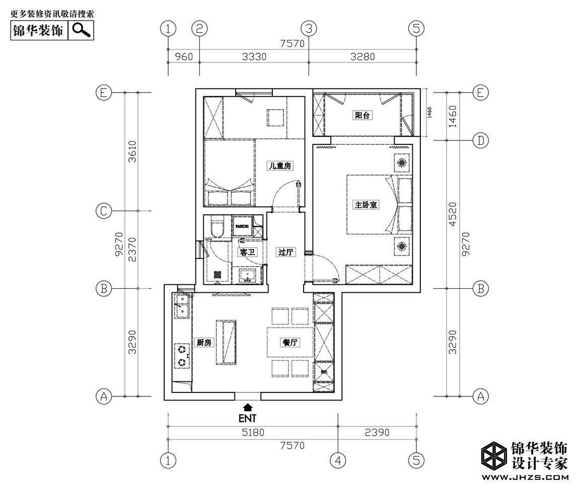 现代北欧-芳草园-两室两厅-70㎡装修-两室两厅-北欧