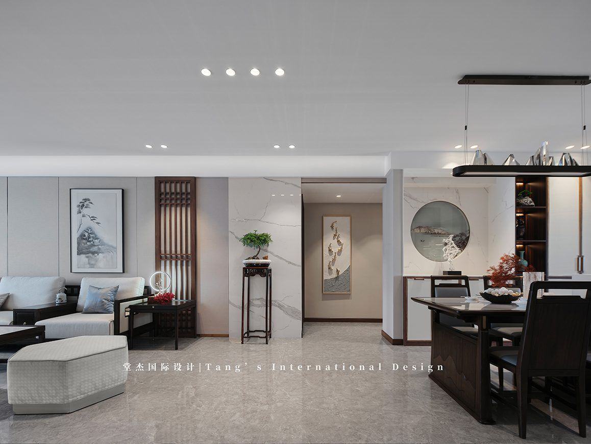 新中式-锦绣中苑-三室两厅-176㎡装修-三室两厅-新中式