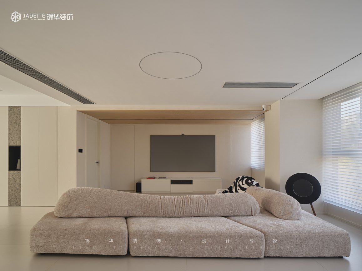 奶油极简-熙龙山苑-复式-300㎡装修-跃层复式-极简